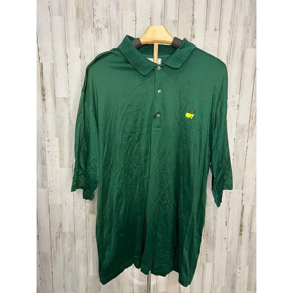 Slazenger Men's XL Green Polo Shirt Iconic Masters Logo Vintage Golf Top - Picture 1 of 5